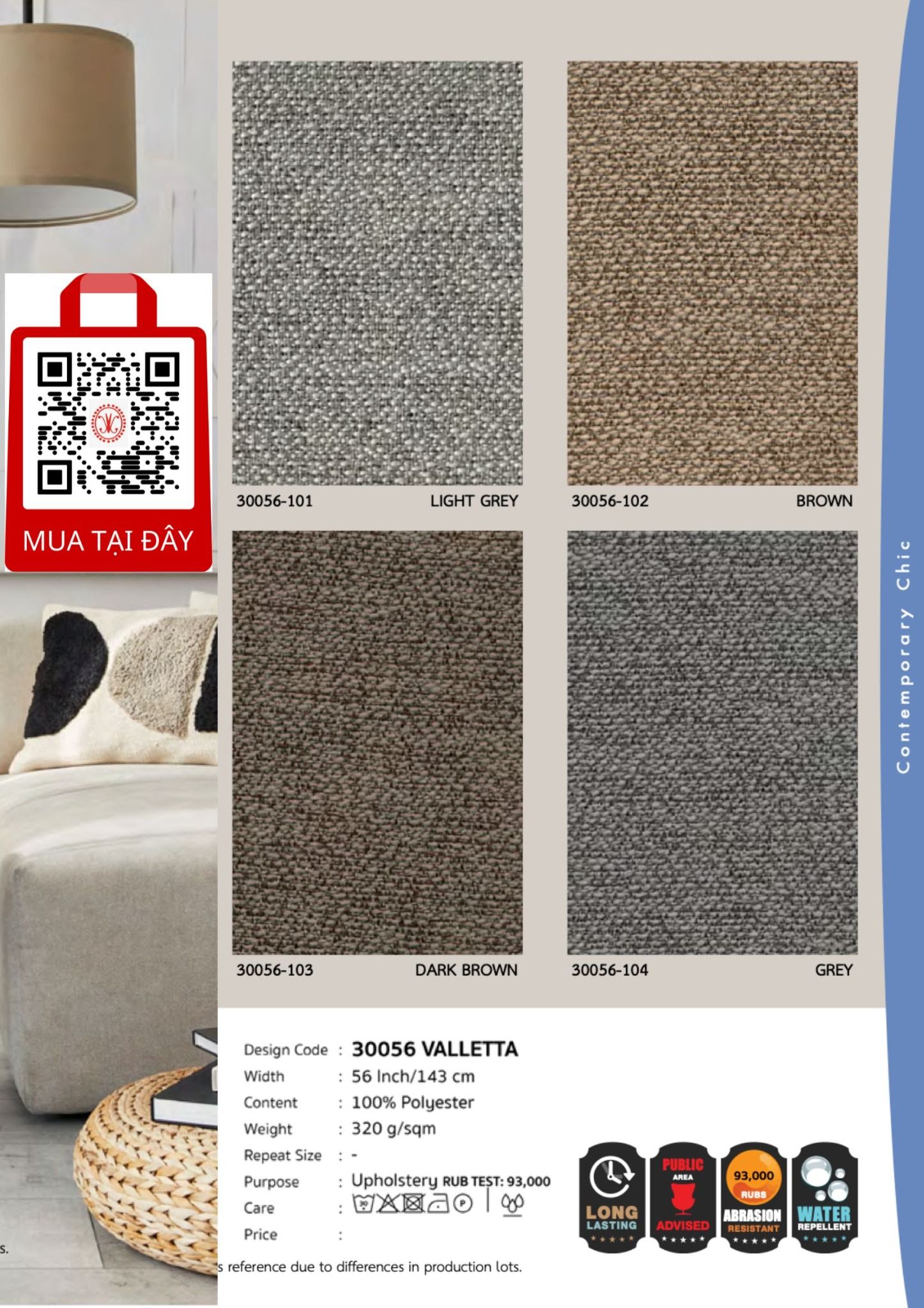 Vải Bọc Nệm Ghế 2024 Hints of Nature - CONTEMPORARY CHIC