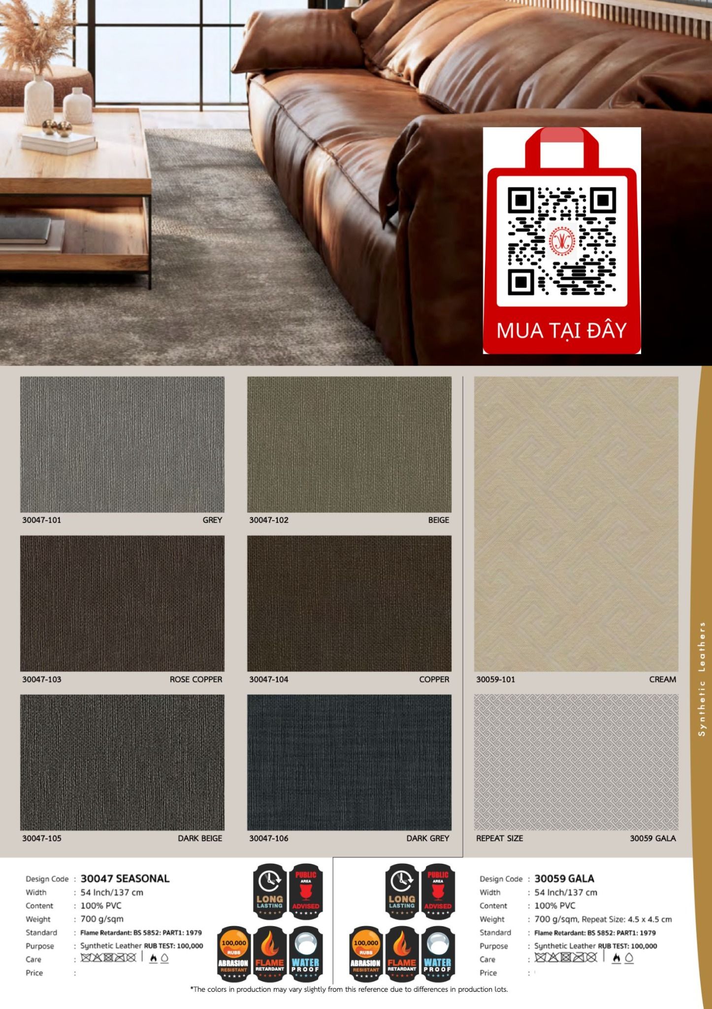 Vải PVC Bọc Nệm Ghế 2024 Hints of Nature - FESTIVAL SYNTHETIC LEATHER
