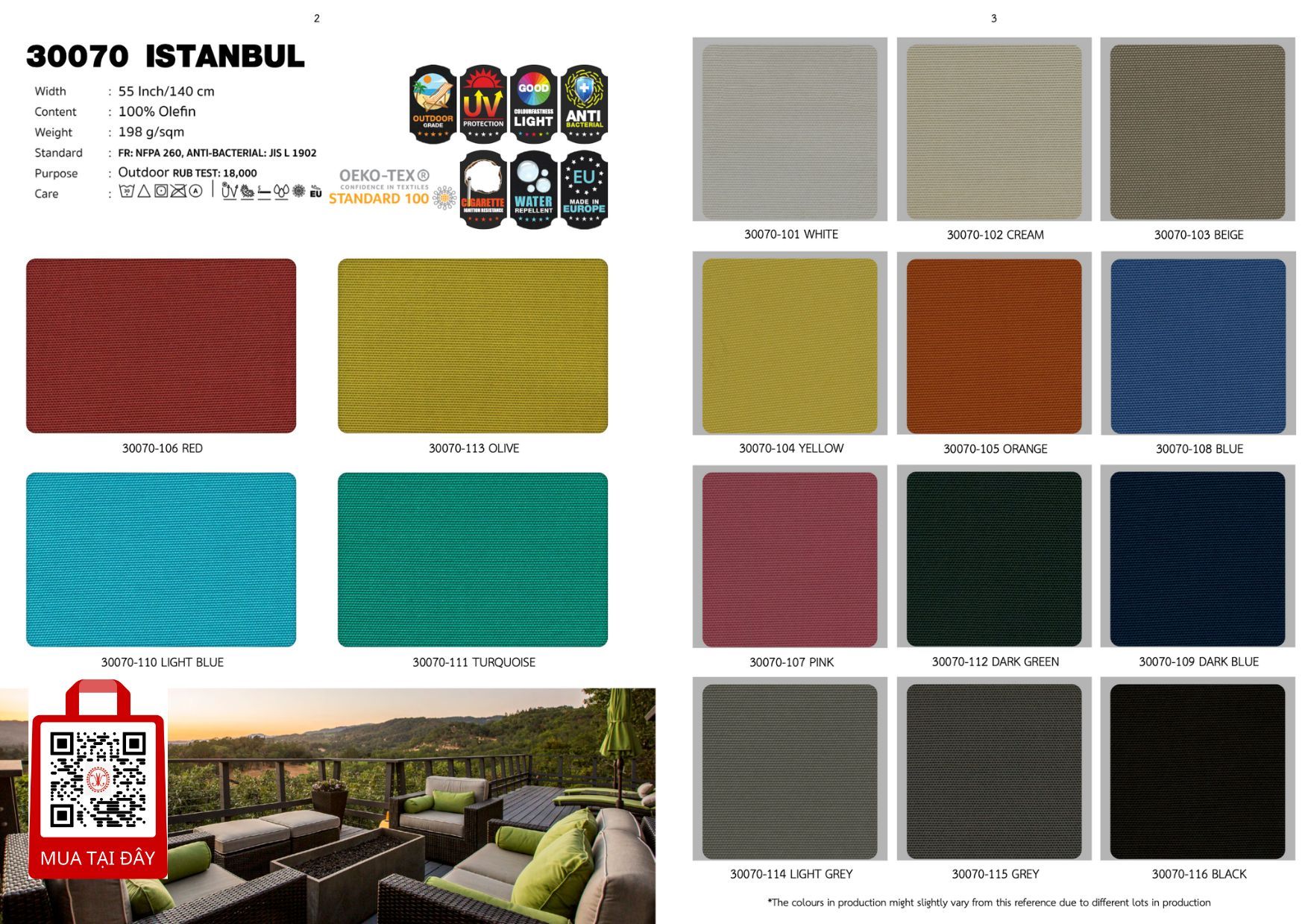 Vải Ngoài Trời 2024 Hints of Nature ISTANBUL OUTDOOR COLLECTION