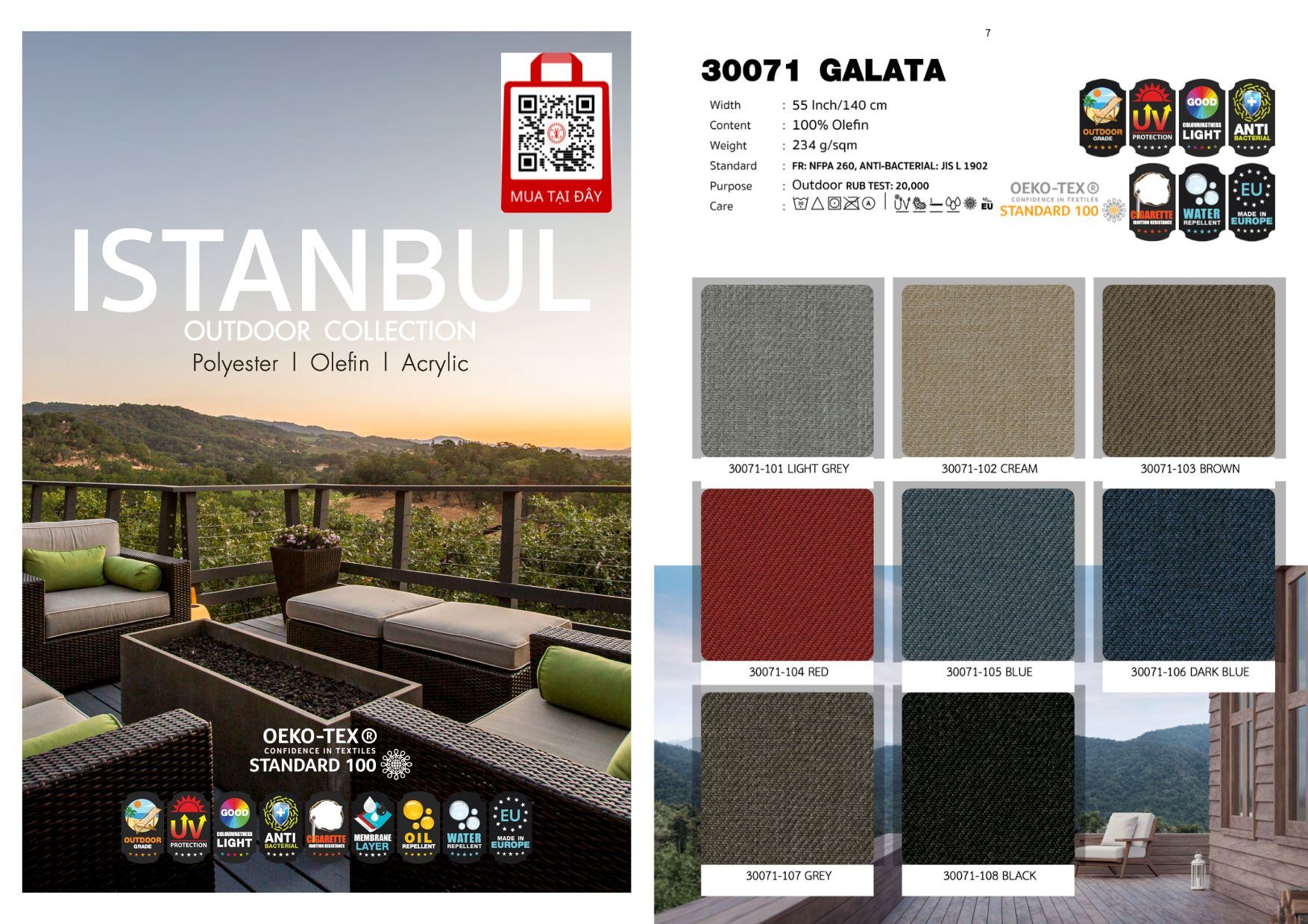  Vải Ngoài Trời 2024 Hints of Nature ISTANBUL OUTDOOR COLLECTION 