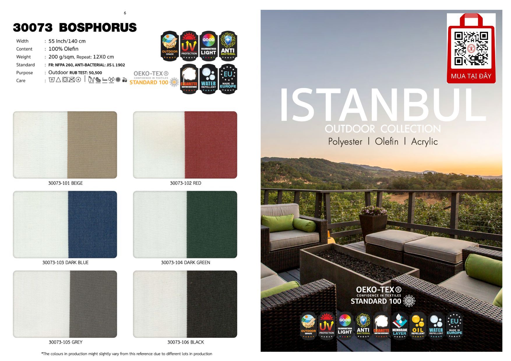 Vải Ngoài Trời 2024 Hints of Nature ISTANBUL OUTDOOR COLLECTION