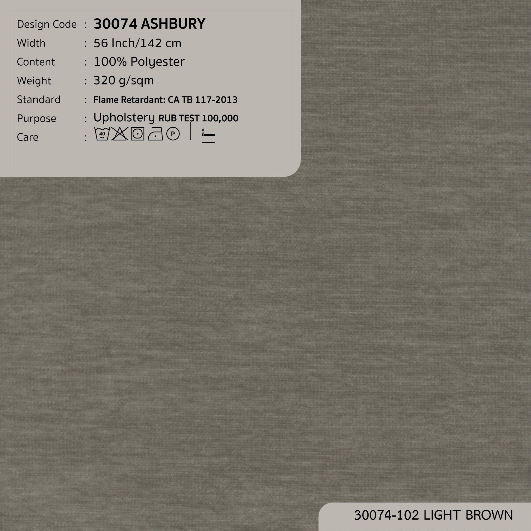30074 vải bọc nệm ghế ASHBURY 10 màu copyright 2023
