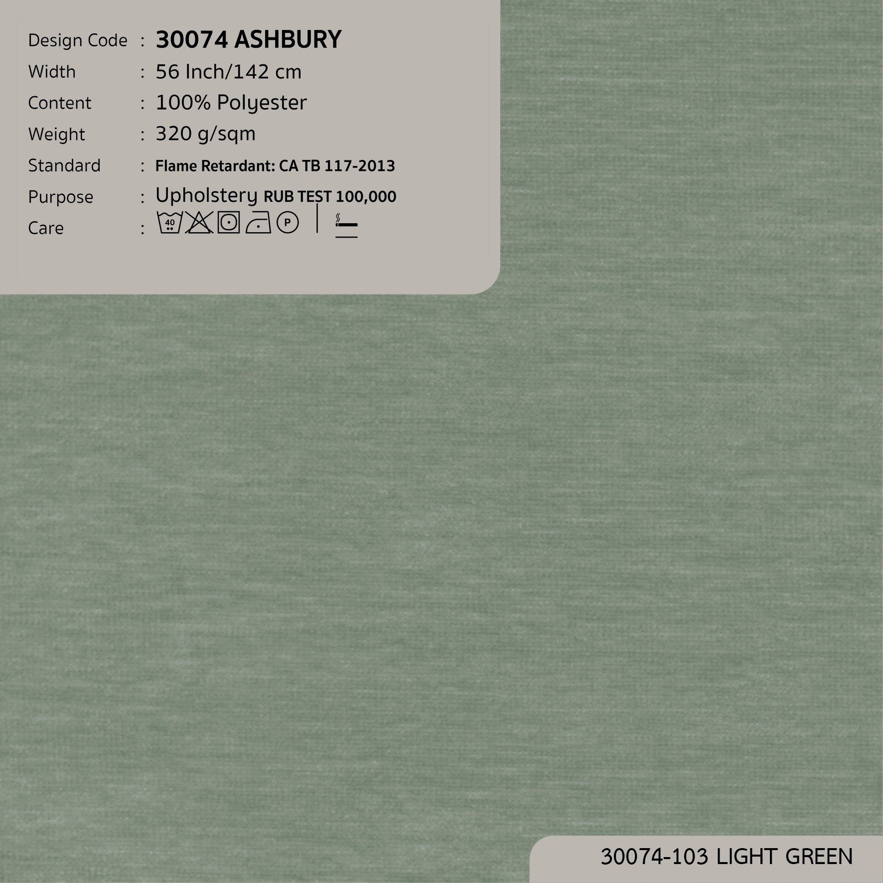 30074 vải bọc nệm ghế ASHBURY 10 màu copyright 2023