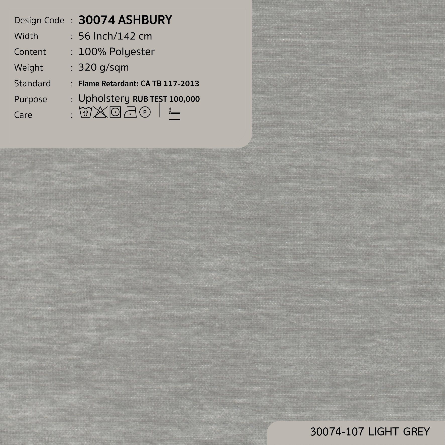 30074 vải bọc nệm ghế ASHBURY 10 màu copyright 2023