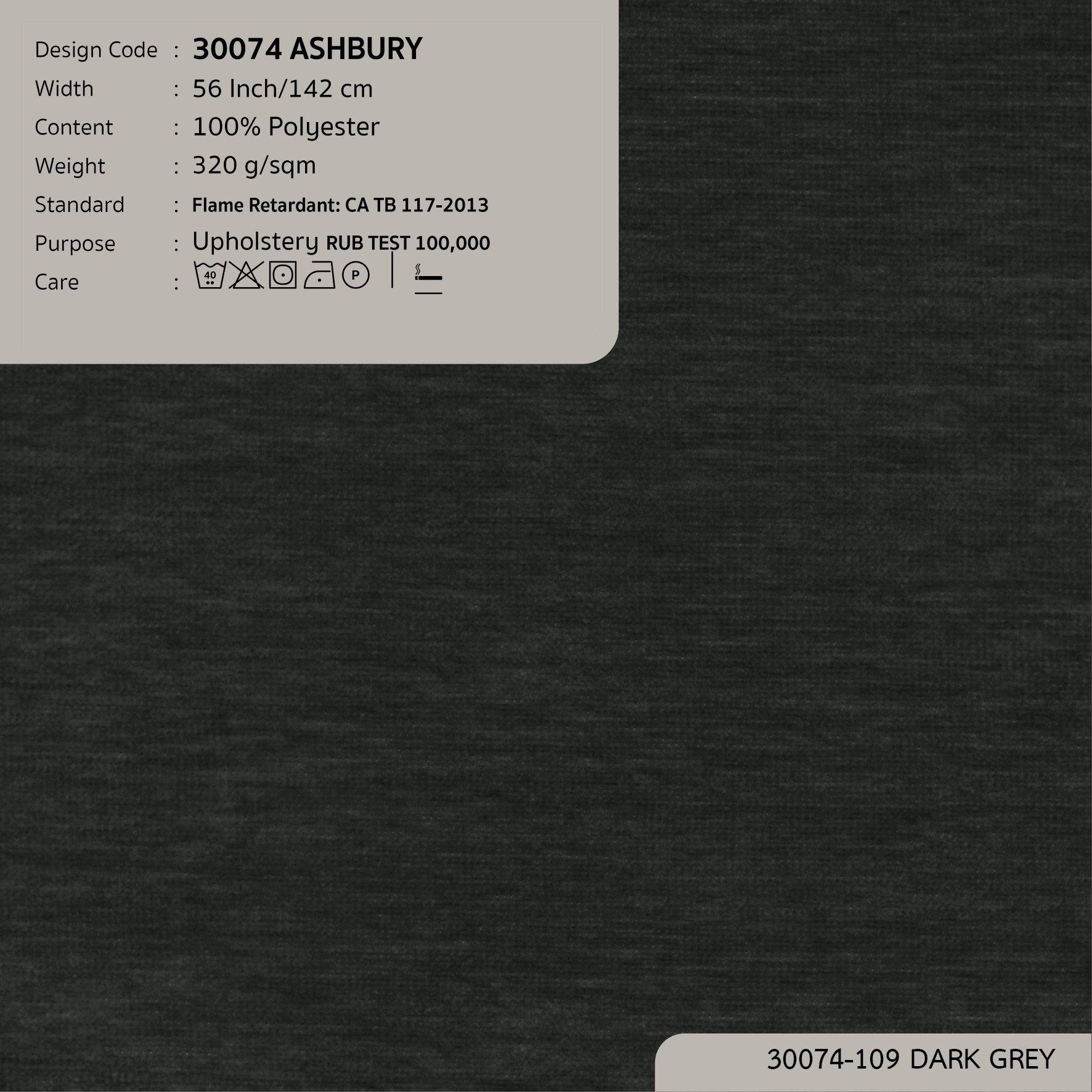 30074 vải bọc nệm ghế ASHBURY 10 màu copyright 2023