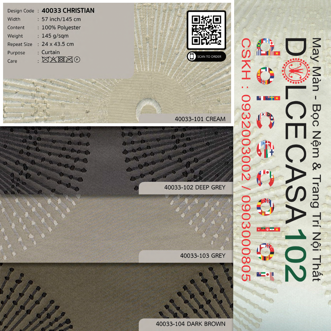 40033 vải màn rèm cửa OLIVER tại DOLCE Gallery