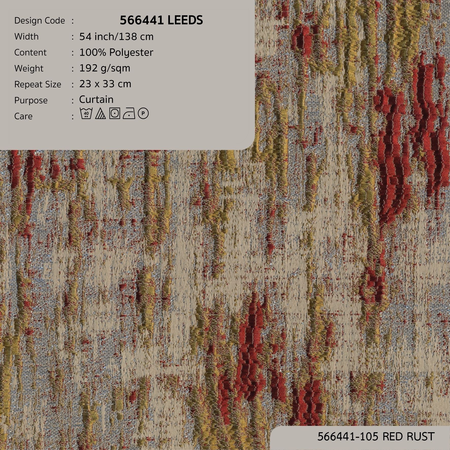 566441 vải màn rèm cửa LEEDS 6 màu copyright 2024