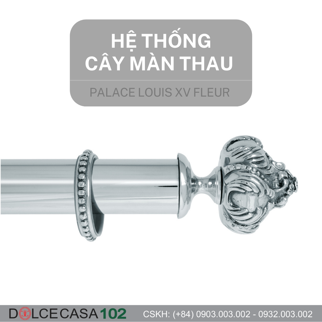  LOUIS XV FLEUR HỆ THỐNG CÂY MÀN THAU CỔ ĐIỂN MẠ CRÔM 