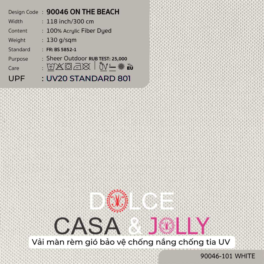 90046 vải màn rèm gió ngoài trời chống tia UV ON THE BEACH tại nhà máy