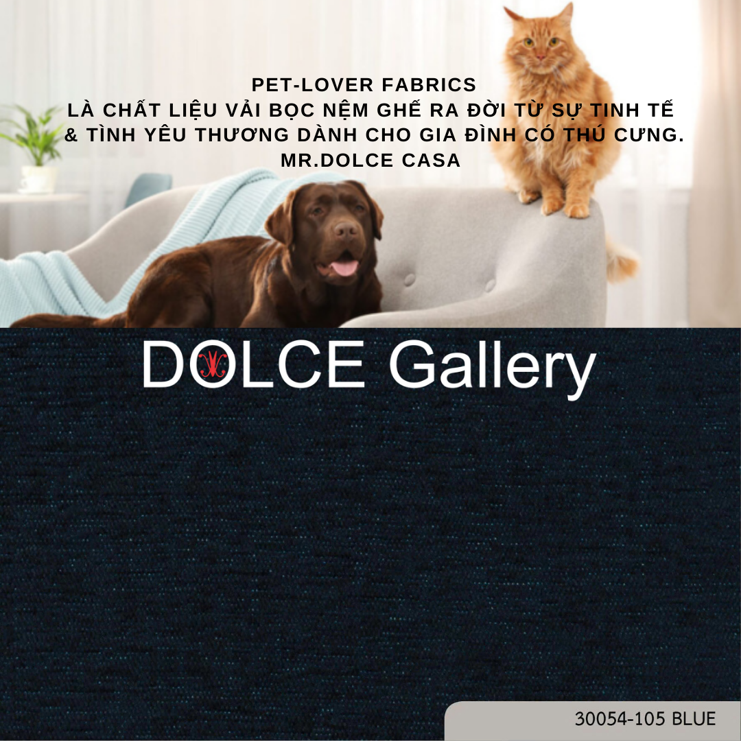 Pet-Lover Fabrics BLUE vải bọc nệm ghế cho nhà có thú cưng
