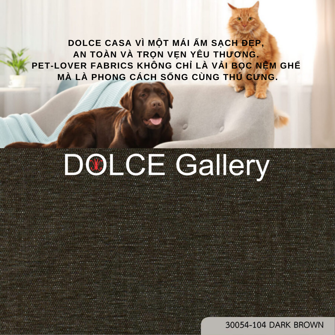 Pet-Lover Fabrics BROWN vải bọc nệm ghế cho nhà có thú cưng