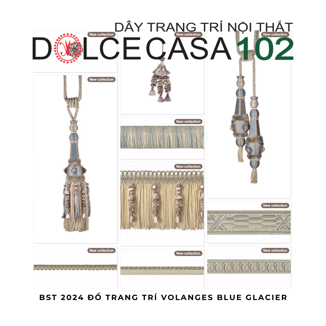 VOLANGES 2024 đồ trang trí Bleu Glacier 9600 có sẵn tại kho nhà SX
