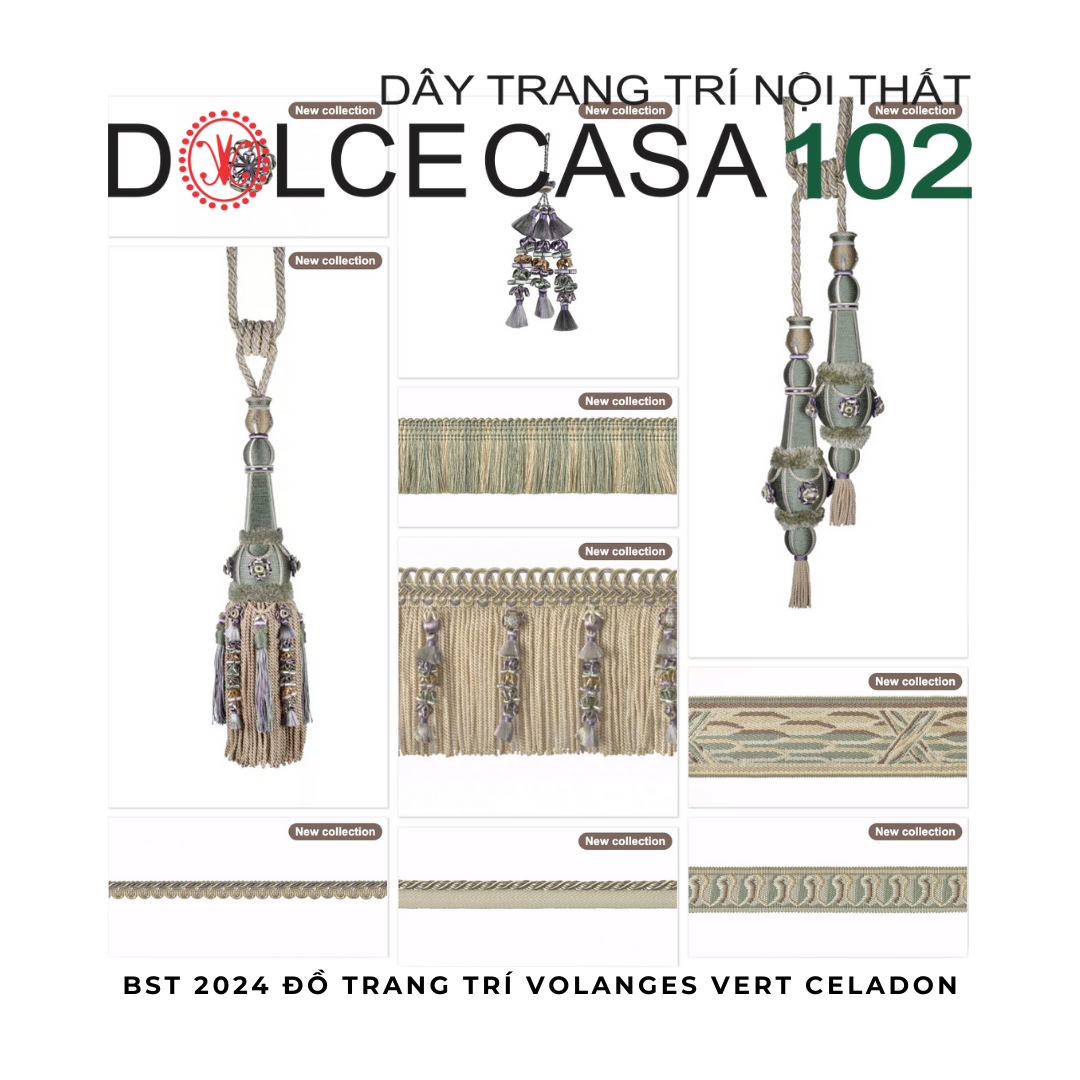 VOLANGES 2024 đồ trang trí Vert Celadon 9700 có sẵn tại kho nhà SX