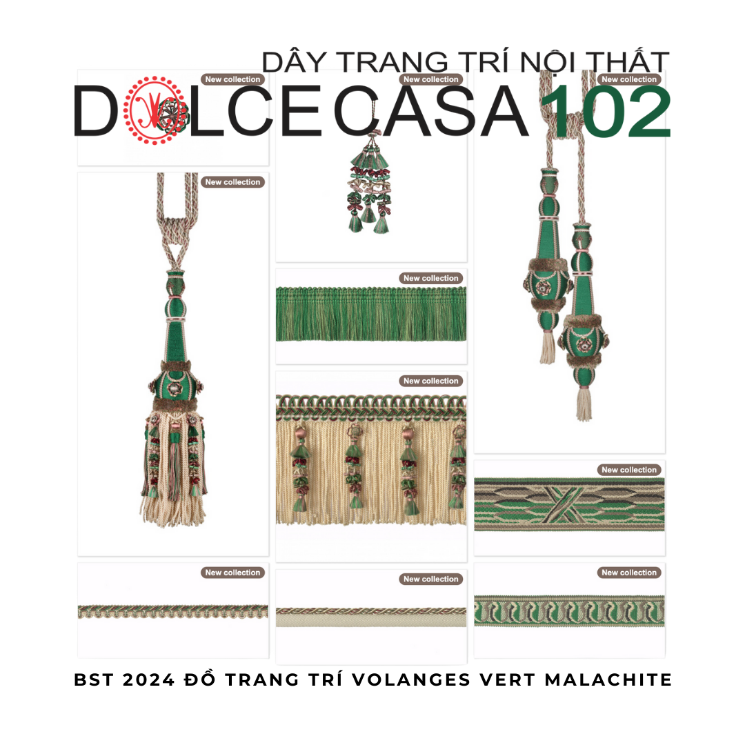 VOLANGES 2024 đồ trang trí Vert Malachite 9710 có sẵn tại kho nhà SX
