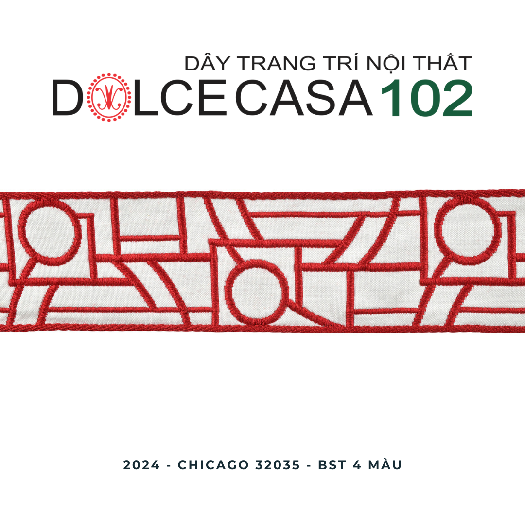  2024 dây trang trí CHICAGO 32035 dệt jacquard có sẵn tại nhà máy 