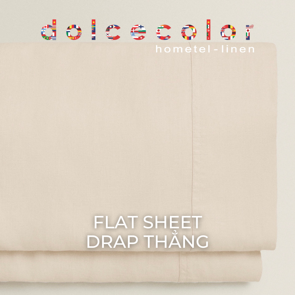 DRAP THẲNG VẢI LANH PHÁP DOLCE CASA MÀU TABAC KÍCH THƯỚC K - Q - S