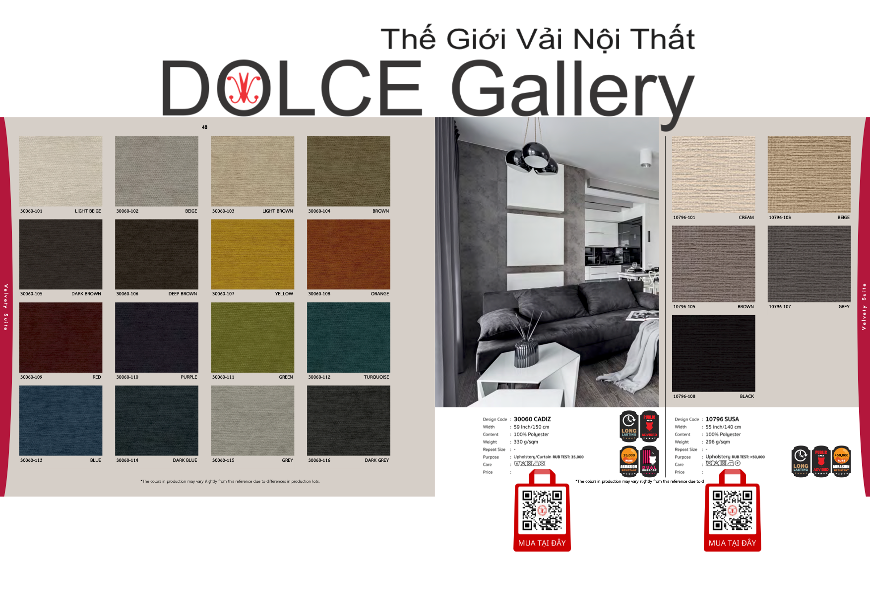 Vải Nhung Tuyết Bọc Nệm Ghế 2024 Hints of Nature - VELVET SUITE
