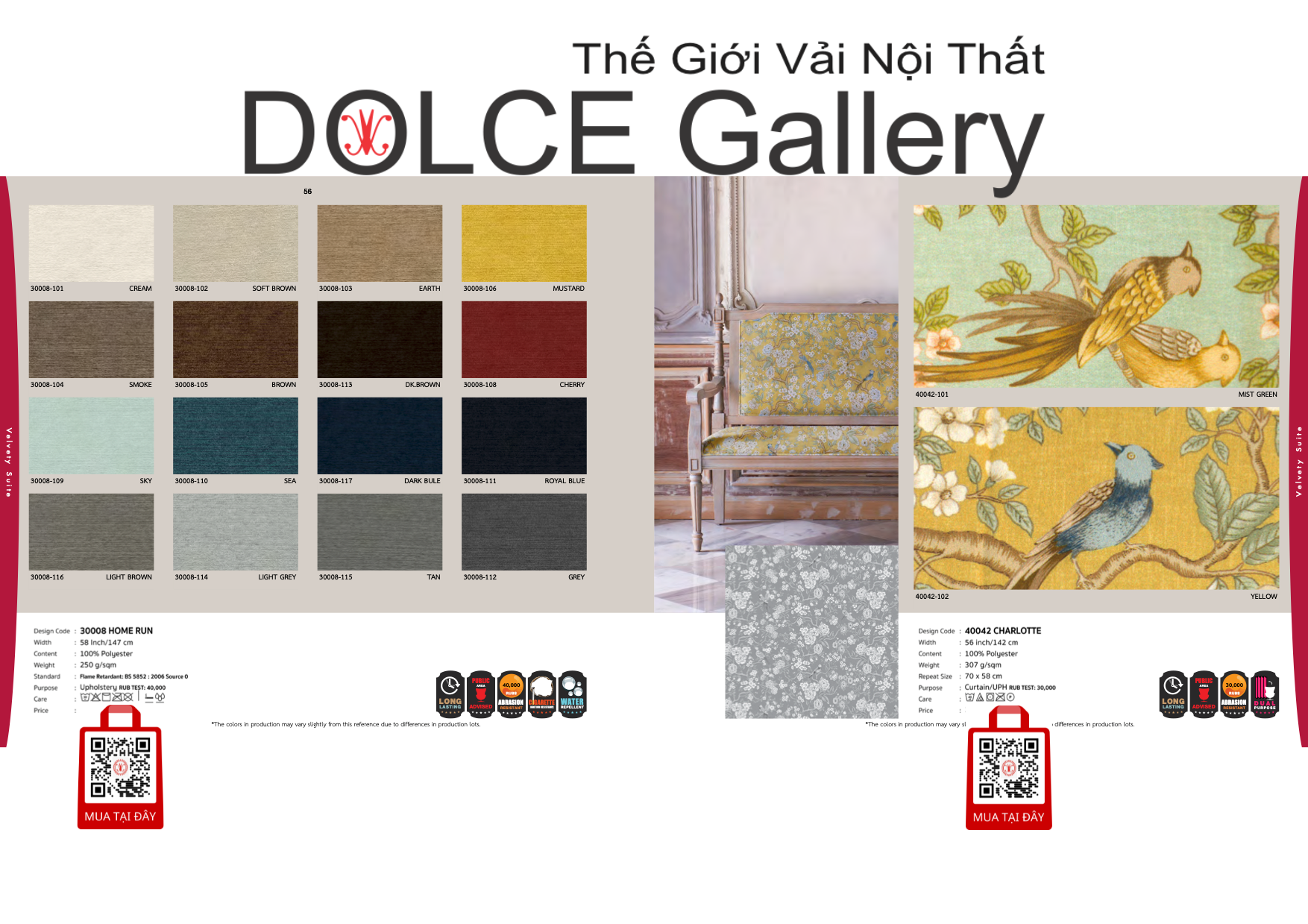 Vải Nhung Tuyết Bọc Nệm Ghế 2024 Hints of Nature - VELVET SUITE