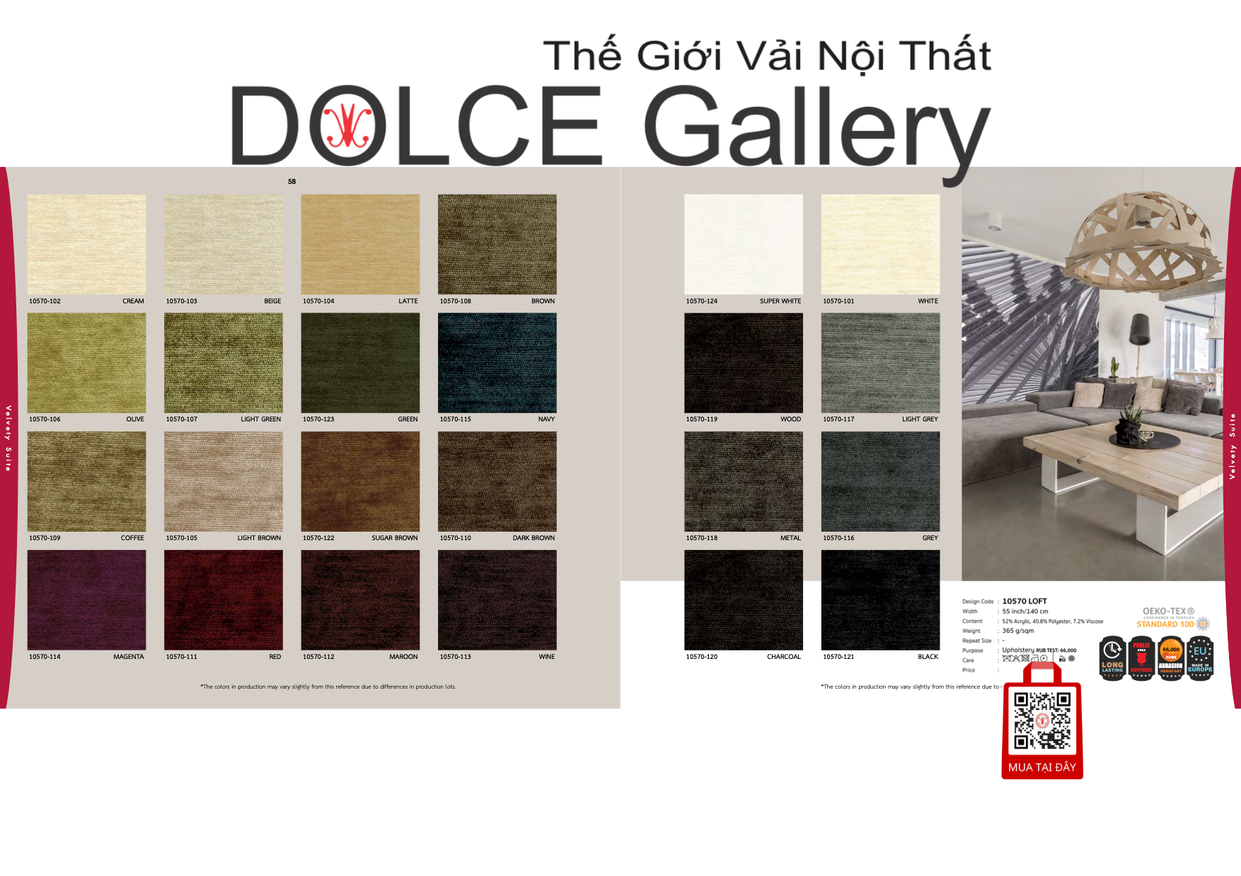 Vải Nhung Tuyết Bọc Nệm Ghế 2024 Hints of Nature - VELVET SUITE