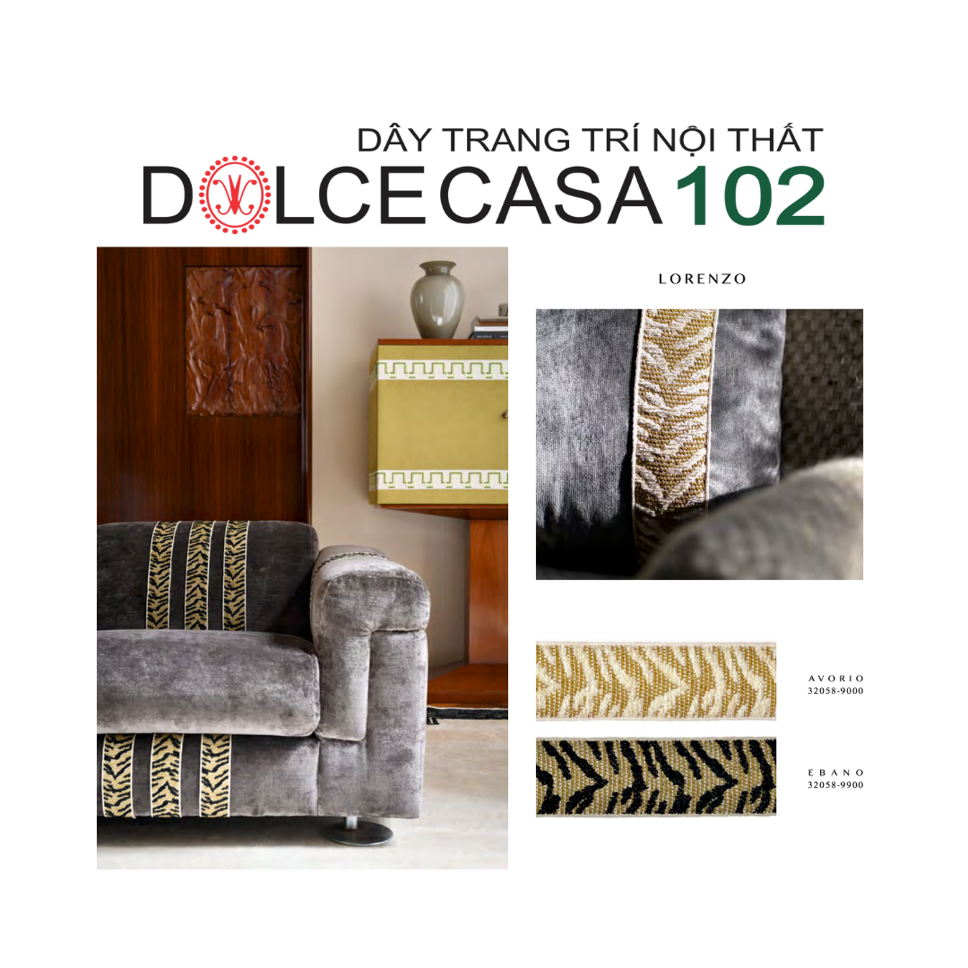2025 dây trang trí LORENZO hoa văn dệt jacquard có sẵn tại kho nhà SX