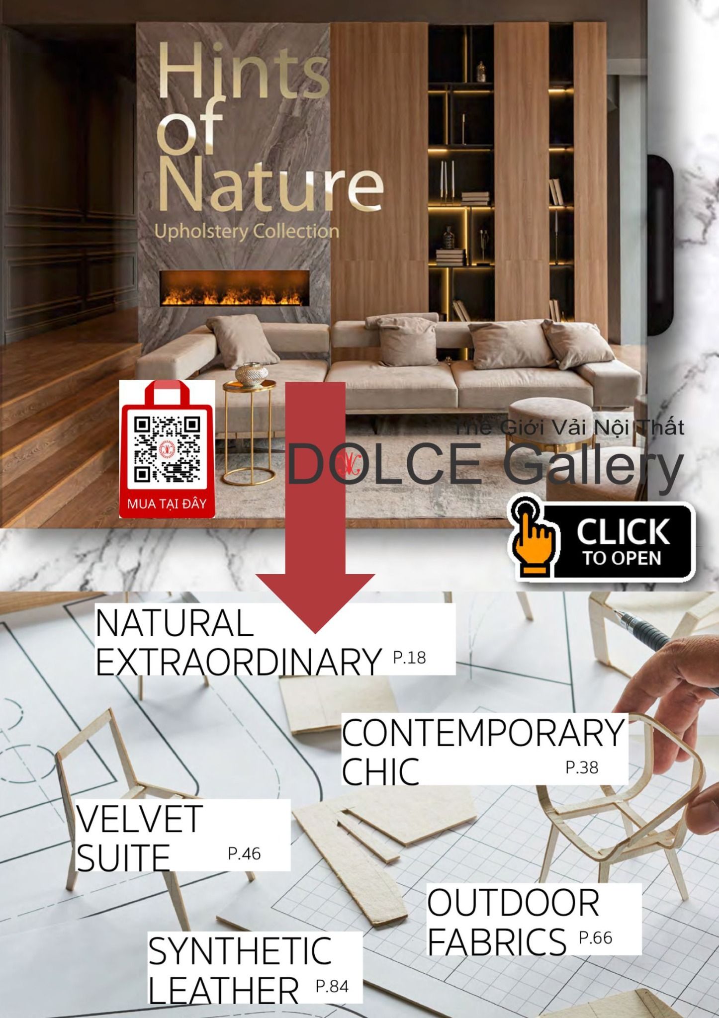 Vải Bọc Nệm Ghế 2024 Hints of Nature - NATURAL EXTRAORDINARY