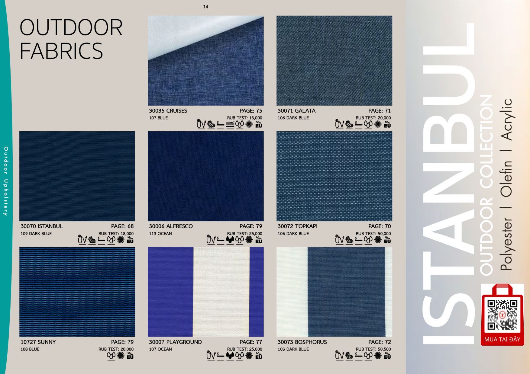 Vải Ngoài Trời 2024 Hints of Nature ISTANBUL OUTDOOR COLLECTION