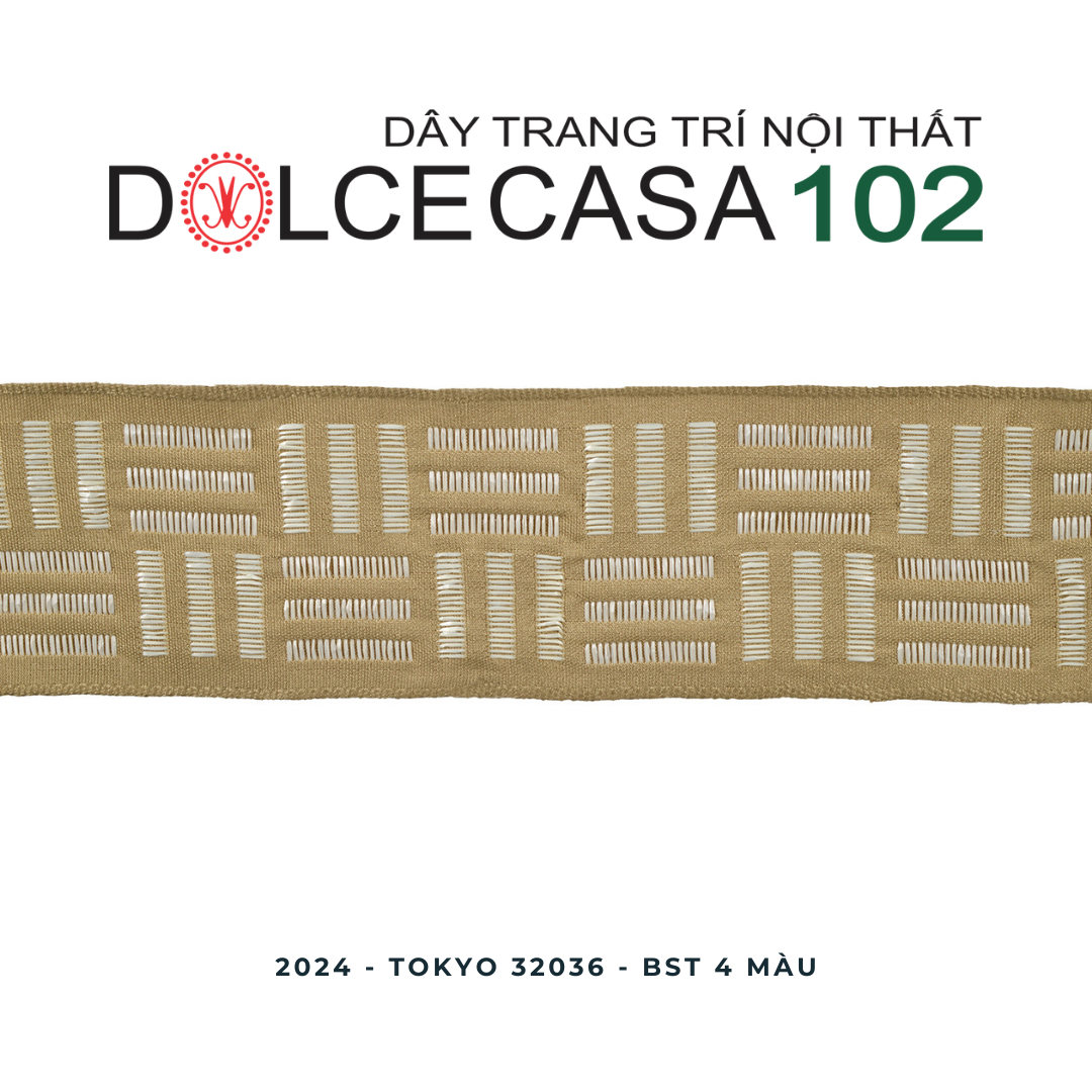 TOKYO 2024 dây trang trí hoa văn dệt cọ 32036 có sẵn tại nhà máy