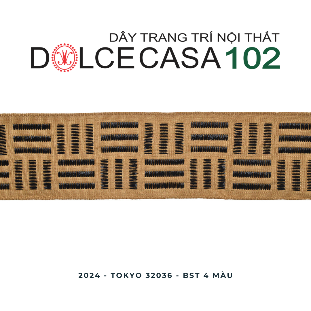 TOKYO 2024 dây trang trí hoa văn dệt cọ 32036 có sẵn tại nhà máy