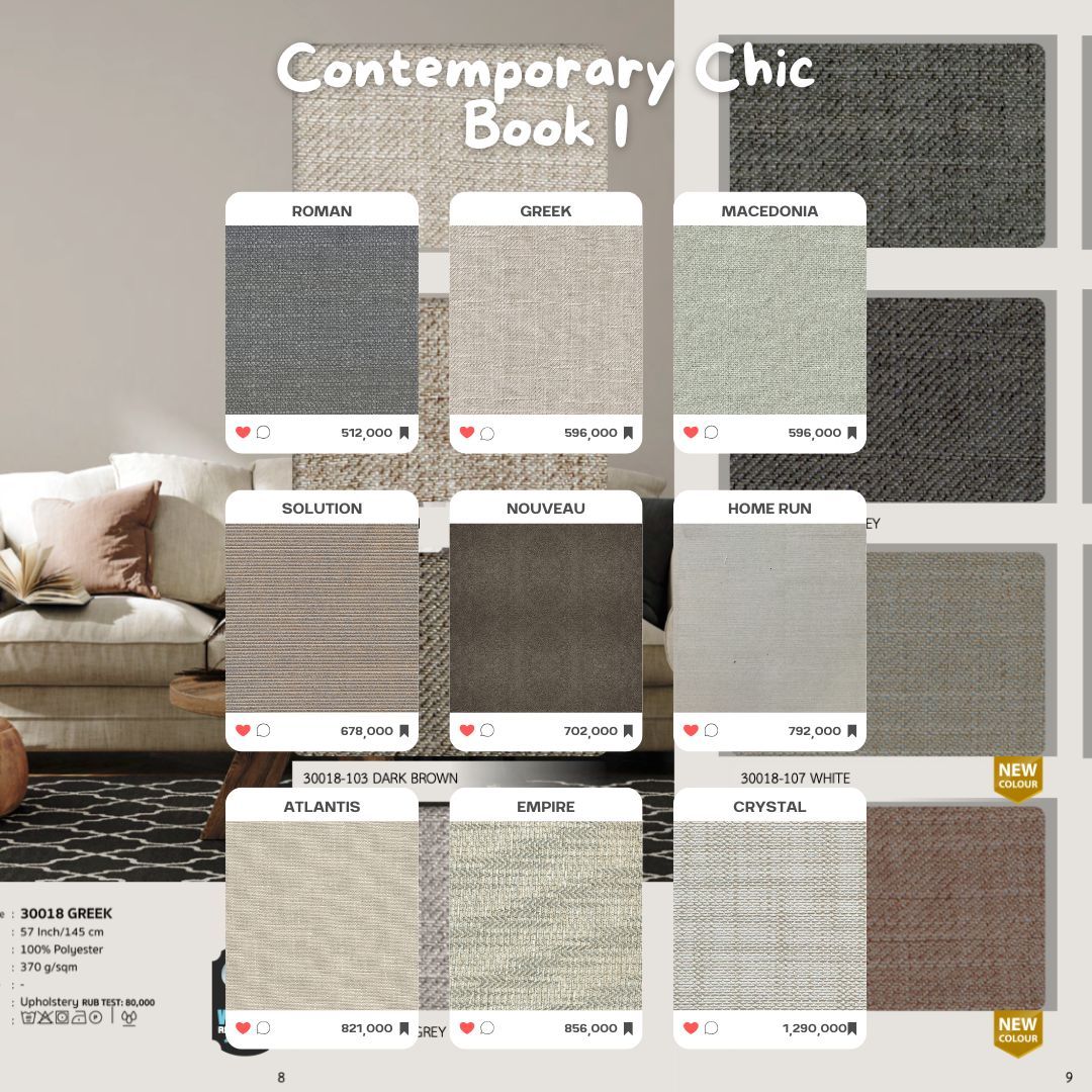 Vải bọc nệm ghế Contemporary Chic Book I