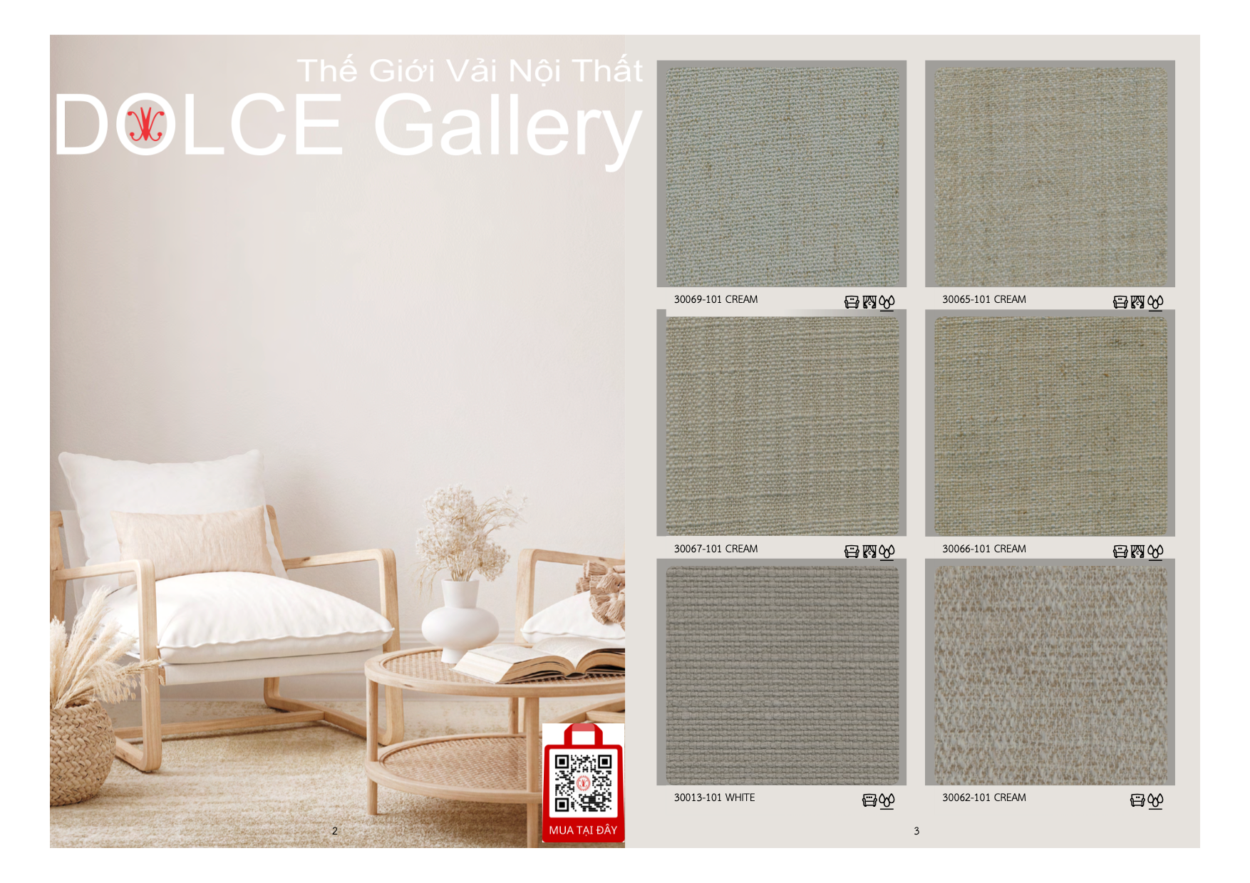  Vải đa chức năng bọc nệm ghế 2024 LINEN LOOKS Book 