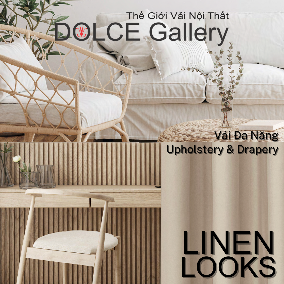  Vải đa chức năng may màn bọc nệm 2024 LINEN LOOKS 