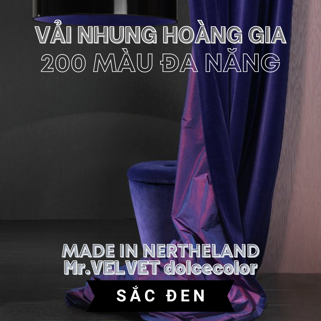 VẢI NHUNG HOÀNG GIA 200 MÀU ĐA NĂNG 616037 SẮC ĐEN