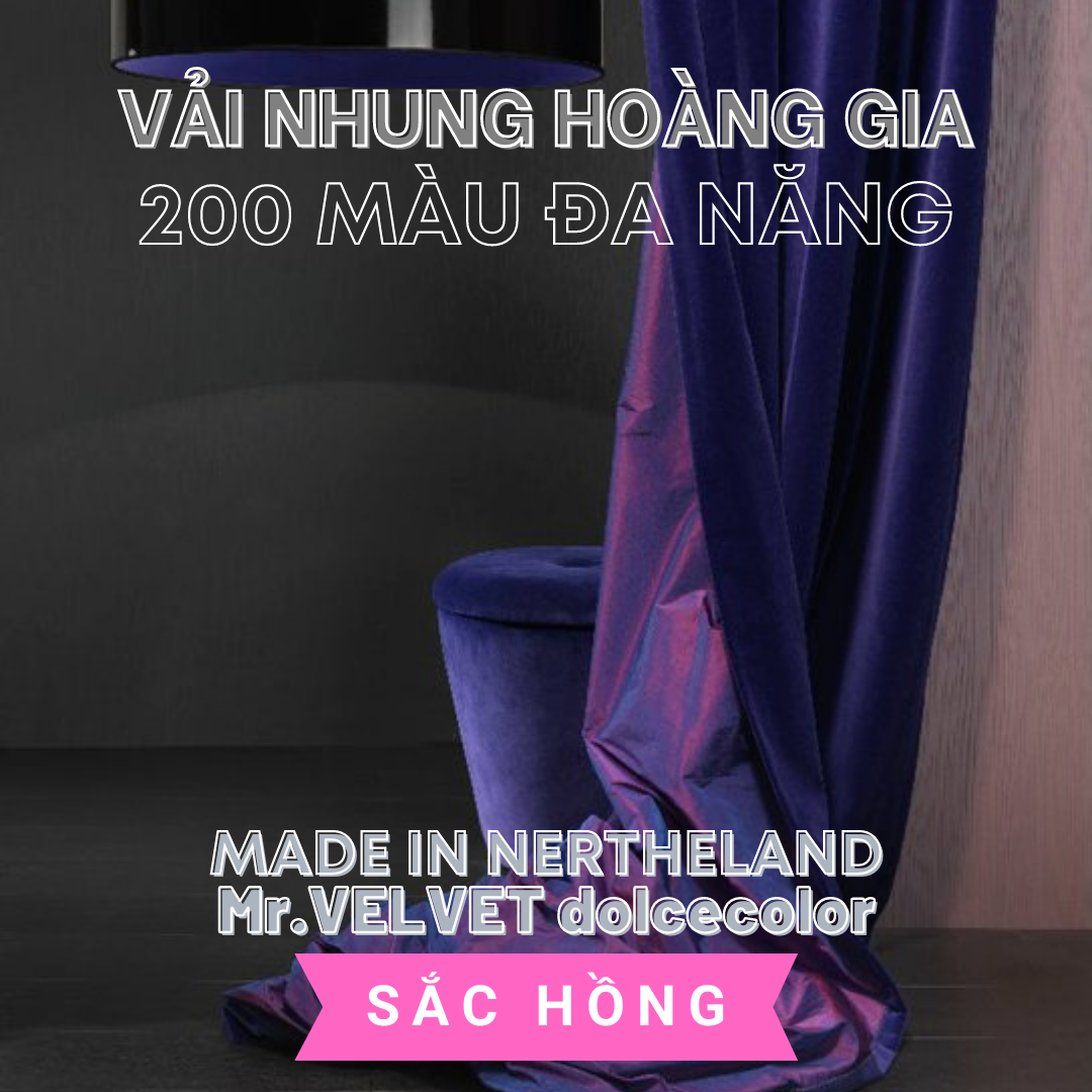 VẢI NHUNG HOÀNG GIA 200 MÀU ĐA NĂNG 616037 SẮC HỒNG