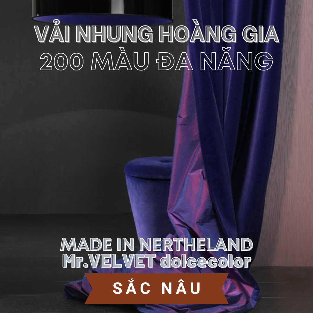 VẢI NHUNG HOÀNG GIA 200 MÀU ĐA NĂNG 616037 SẮC NÂU