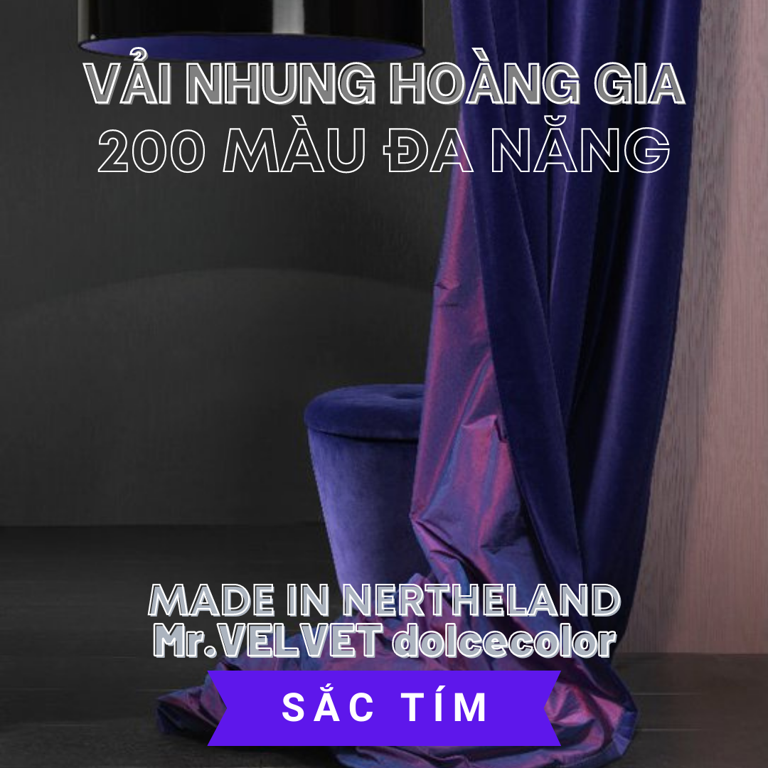 VẢI NHUNG HOÀNG GIA 200 MÀU ĐA NĂNG 616037 SẮC TÍM