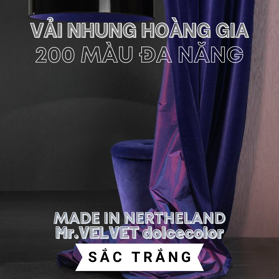 VẢI NHUNG HOÀNG GIA 200 MÀU ĐA NĂNG 616037 SẮC TRẮNG