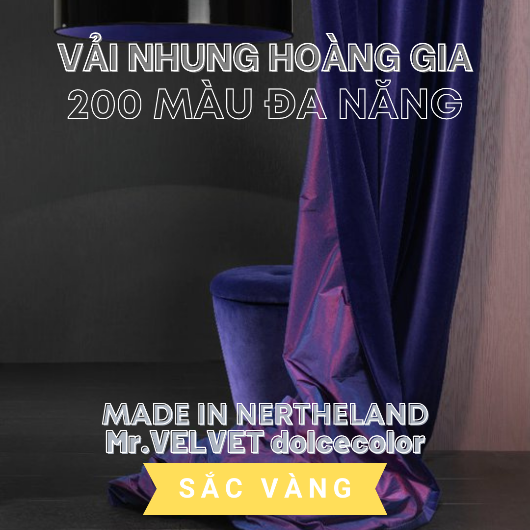 VẢI NHUNG HOÀNG GIA 200 MÀU ĐA NĂNG 616037 SẮC VÀNG