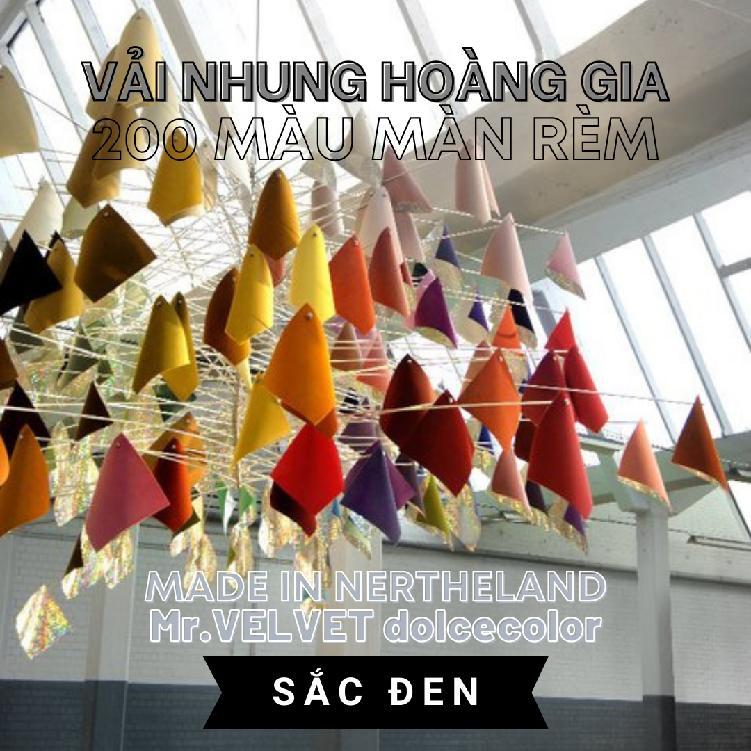 VẢI NHUNG HOÀNG GIA 200 MÀU MÀN RÈM 606293 SẮC ĐEN
