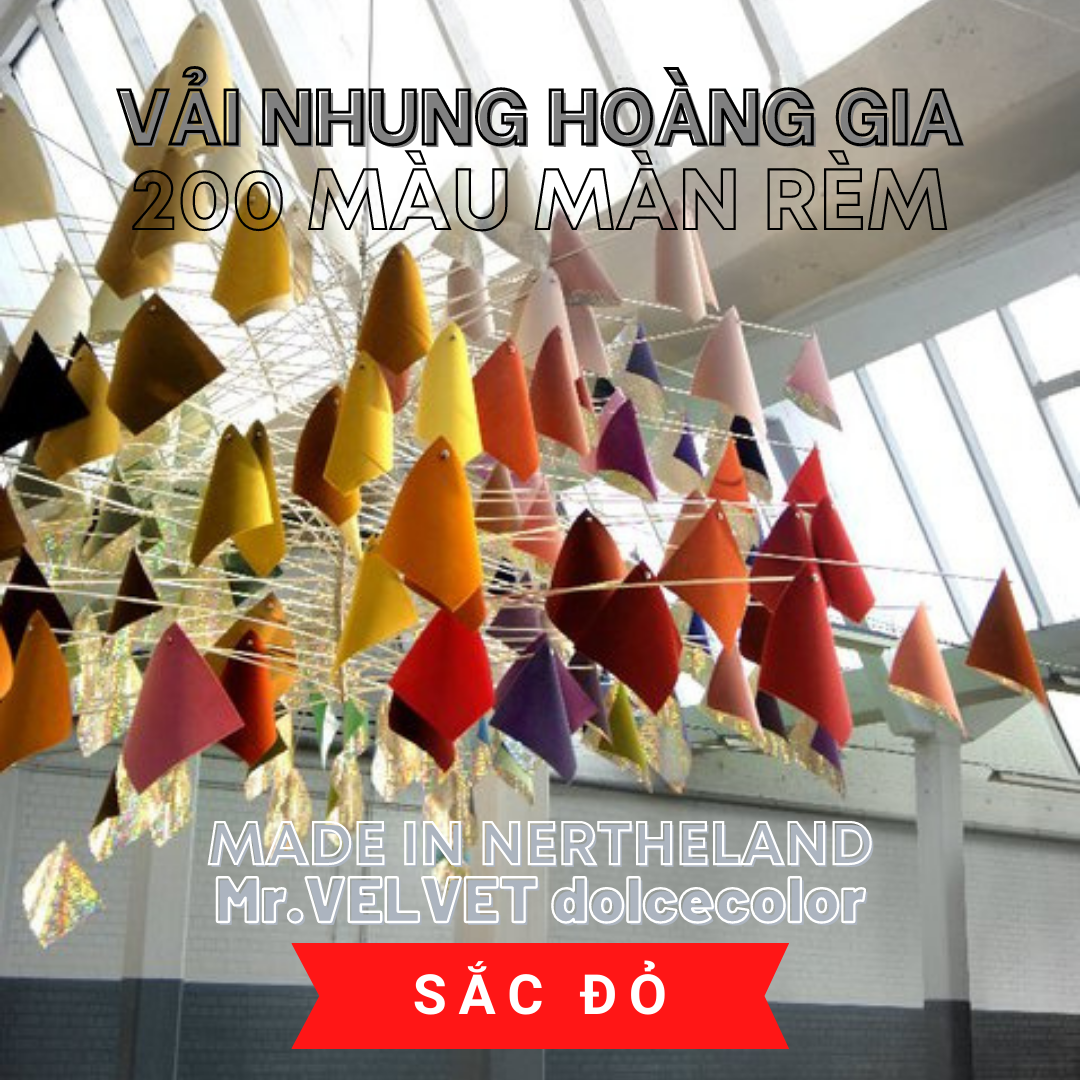 VẢI NHUNG HOÀNG GIA 200 MÀU MÀN RÈM 606293 SẮC ĐỎ
