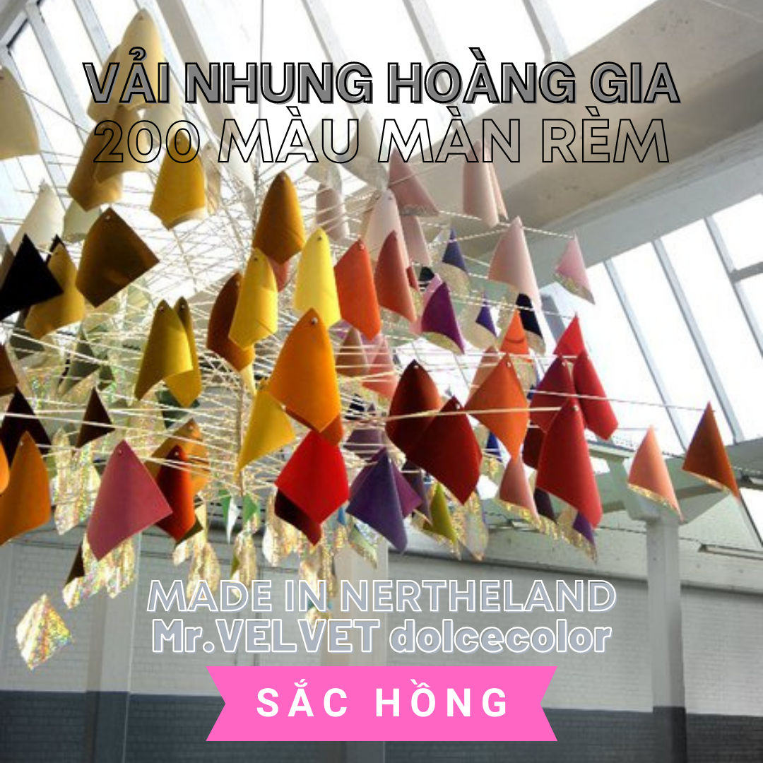 VẢI NHUNG HOÀNG GIA 200 MÀU MÀN RÈM 606293 SẮC HỒNG