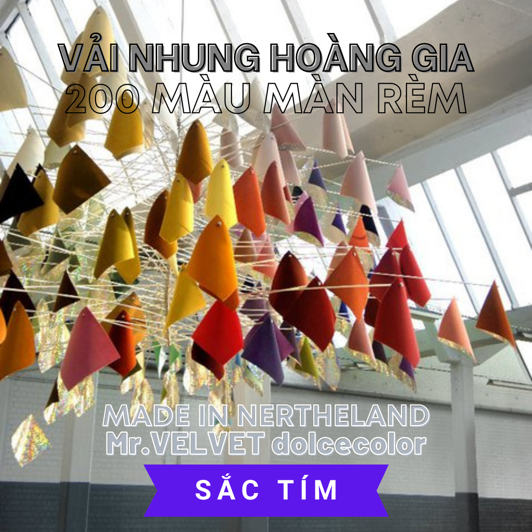 VẢI NHUNG HOÀNG GIA 200 MÀU MÀN RÈM 606293 SẮC TÍM