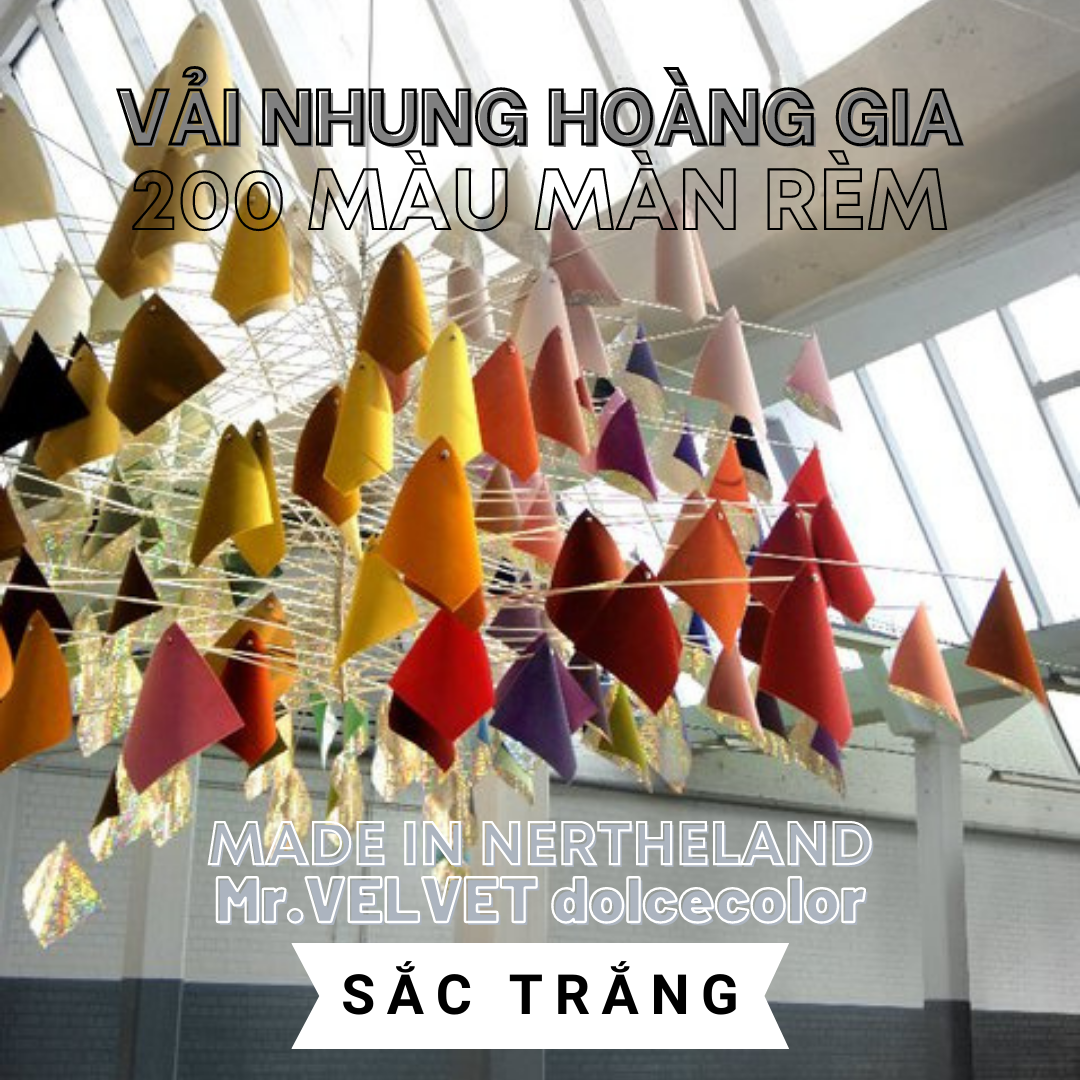 VẢI NHUNG HOÀNG GIA 200 MÀU MÀN RÈM 606293 SẮC TRẮNG