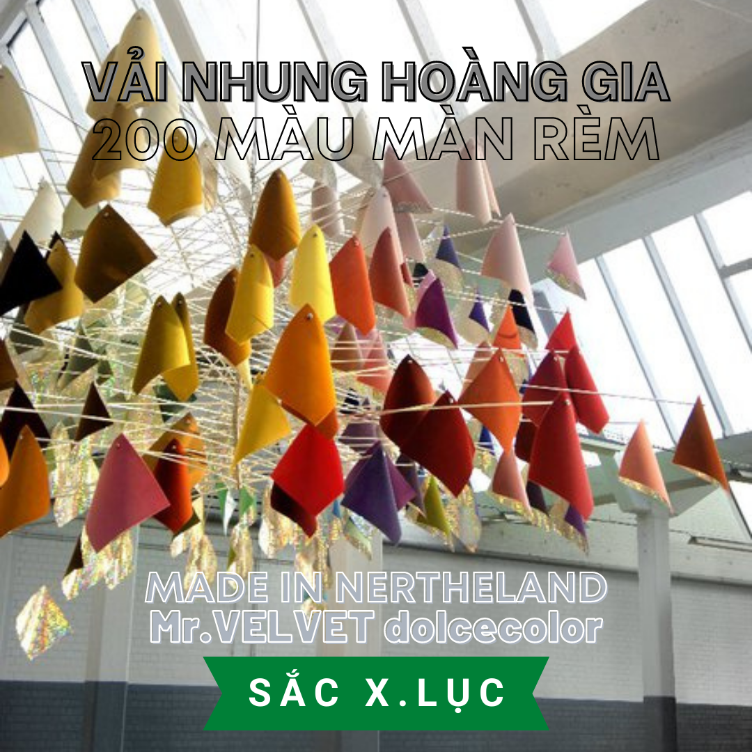 VẢI NHUNG HOÀNG GIA 200 MÀU MÀN RÈM 606293 SẮC XANH LỤC