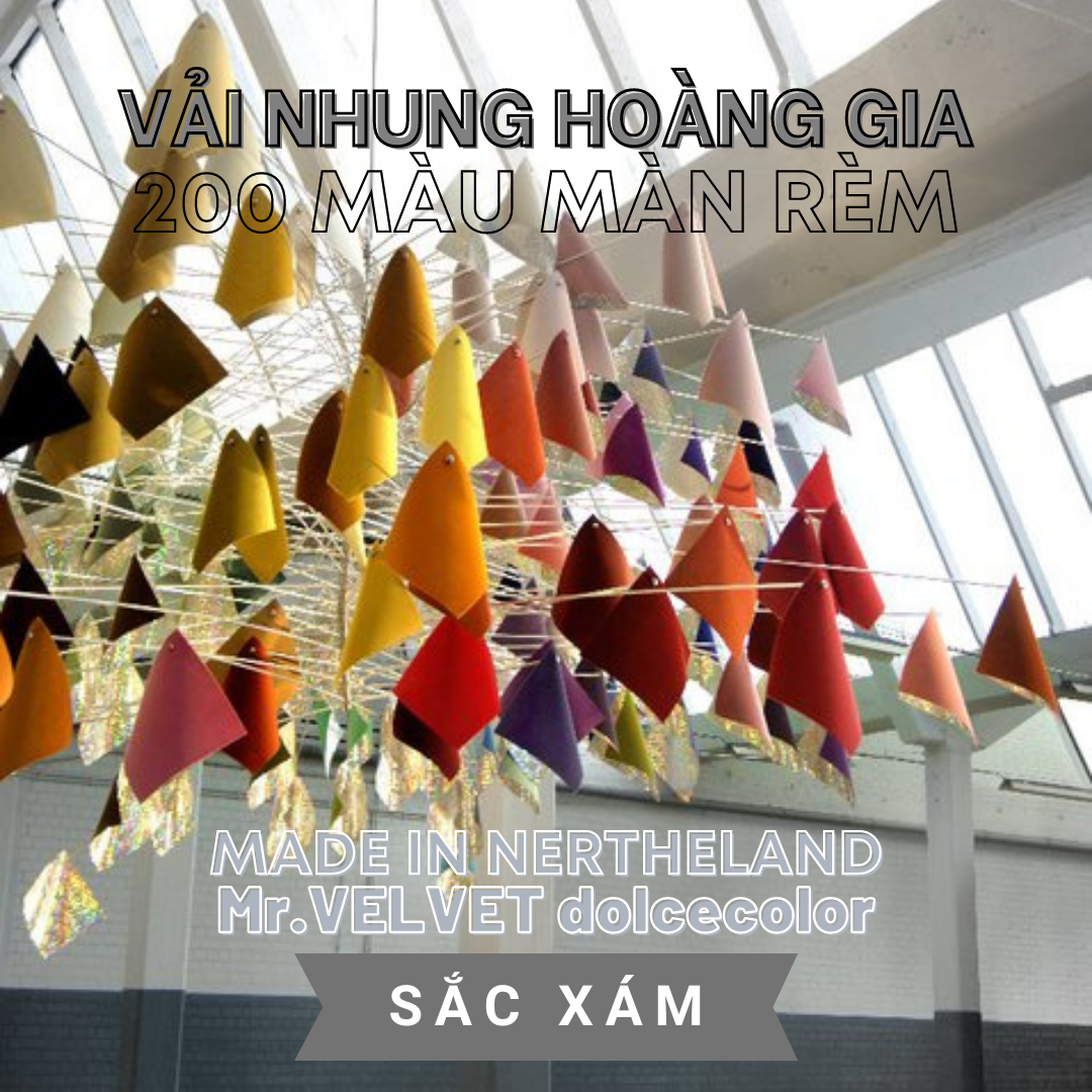 VẢI NHUNG HOÀNG GIA 200 MÀU MÀN RÈM 606293 SẮC XÁM