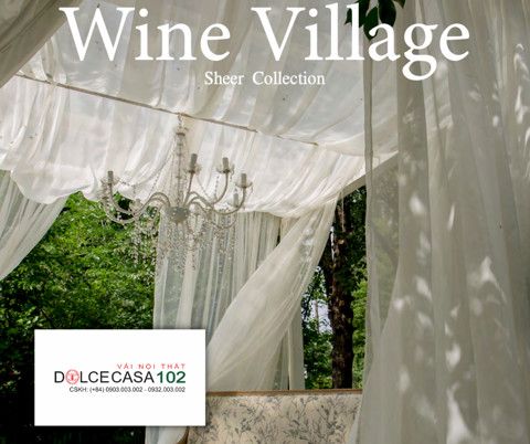 90006 vải màn rèm gió WINE VILLAGE CHATEAU tại nhà máy