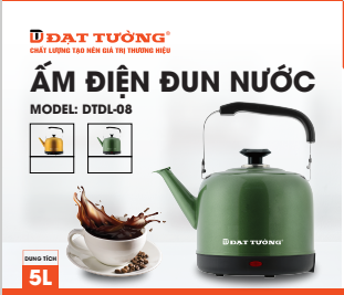 ẤM ĐẾ LIỀN 5L MÀU XANH ĐẠT TƯỜNG - DTDL- 08