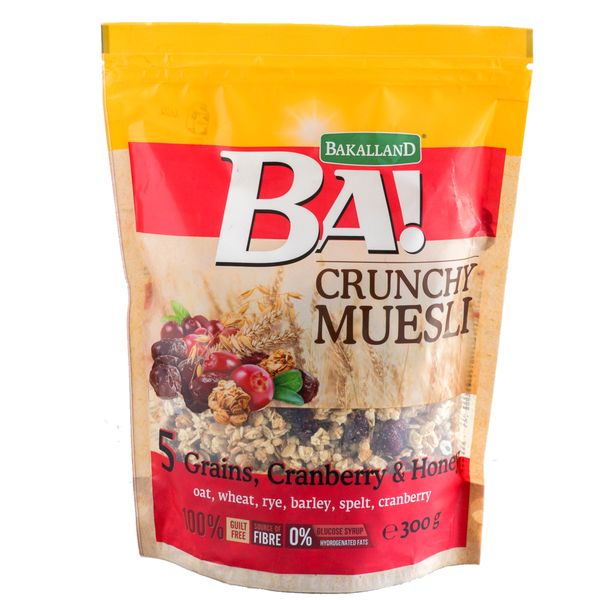 Ngũ cốc 5 loại hạt lúa mạch và mật ong Bakalland - Túi 300g (I0000740)