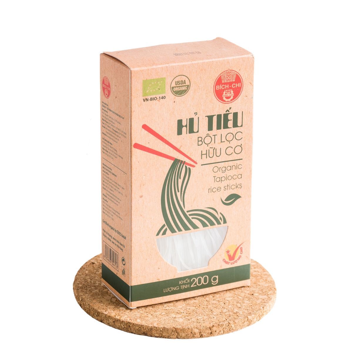 Hủ tiếu bột lọc Hữu Cơ Bích Chi (Hũ 200G)