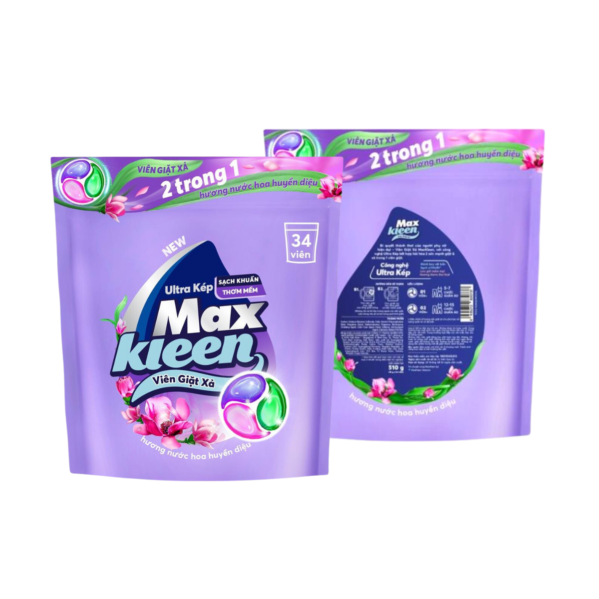 Viên giặt xả Maxkleen hương nước hoa huyền diệu 510 g ( 34x15g) (I0016029)