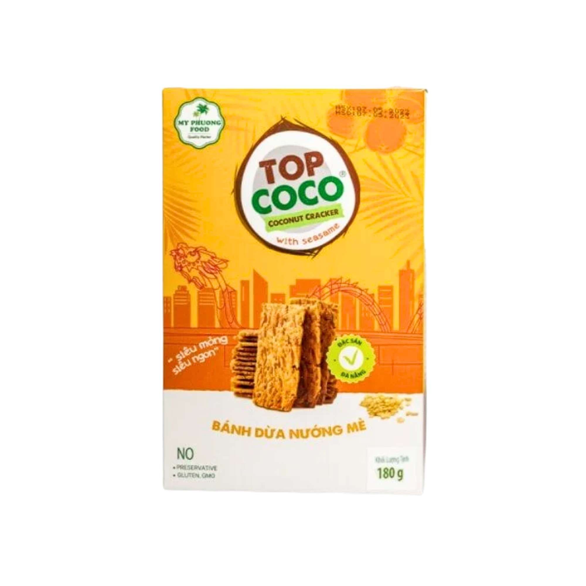 Bánh dừa nướng mè Topcoco 180 g